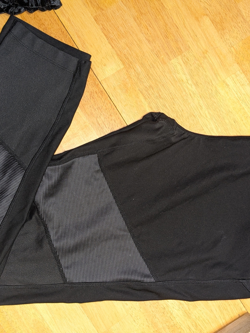 Avia Black High-Waist Leggings with Ribbed Panel